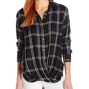 RUNS SMALL Rip Curl Seabird black flannel shirt